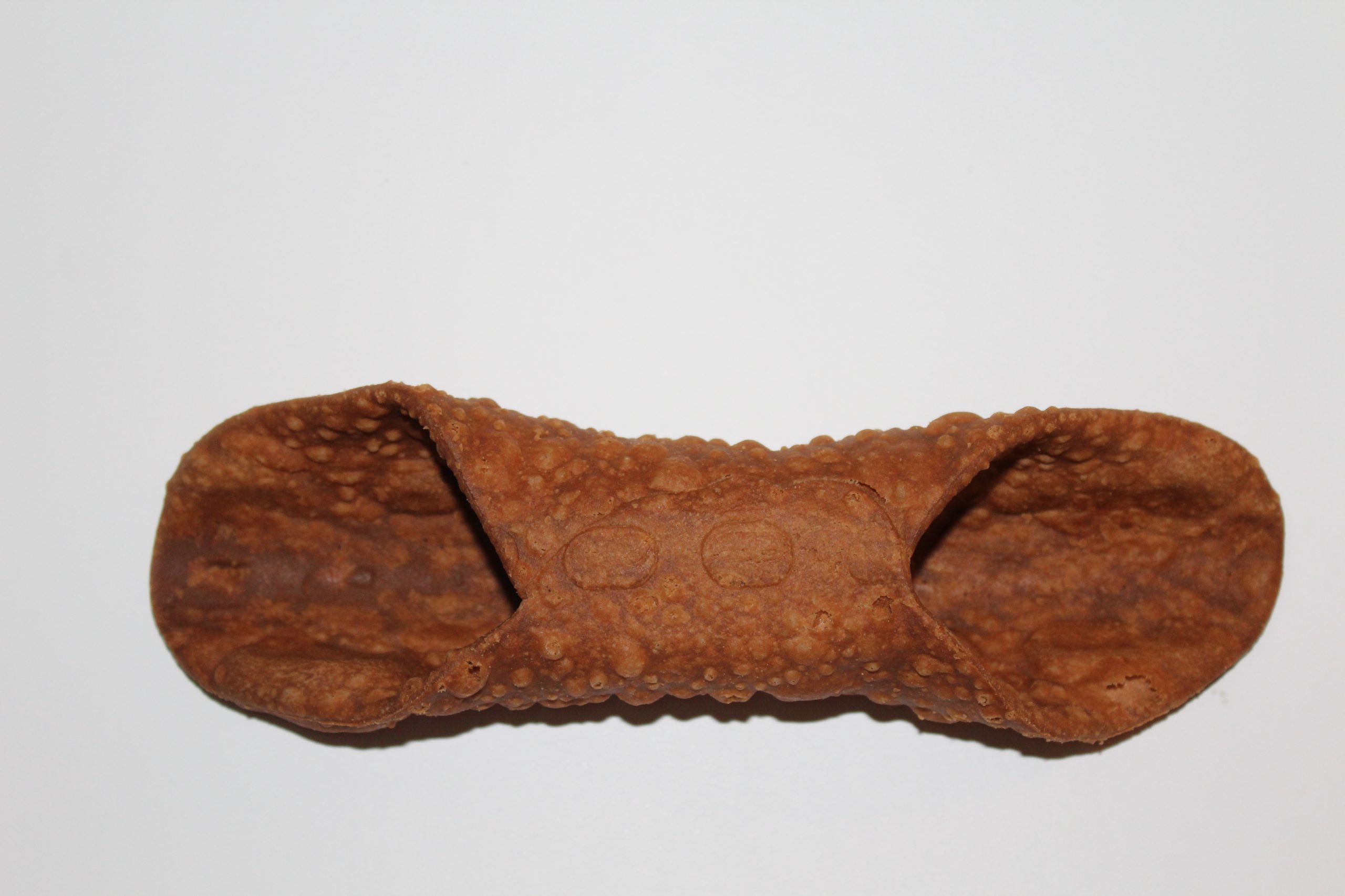 Cannolo Siciliano Grande Leone artigianale disposto su sfondo neutro